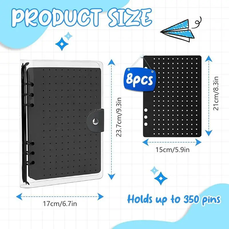 Pin Books Collectors Pin Storage Felt Binder Holder Display 6 Pages Enamel Board