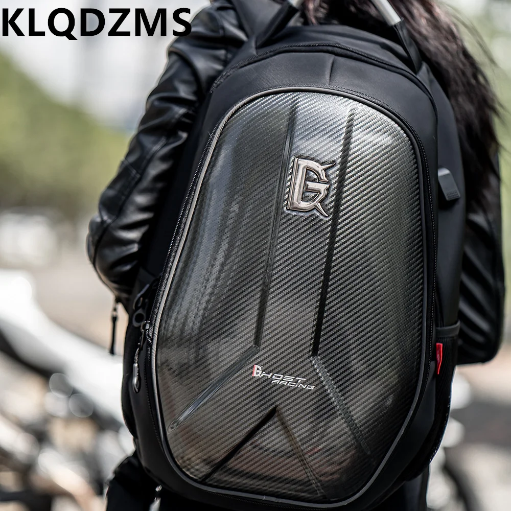 

KLQDZMS Riding Backpack Men's Motorcycle Helmet Hard Shell Shoulder Bag Oxford Cloth Large-capacity Laptop Bag Travel Schoolbag