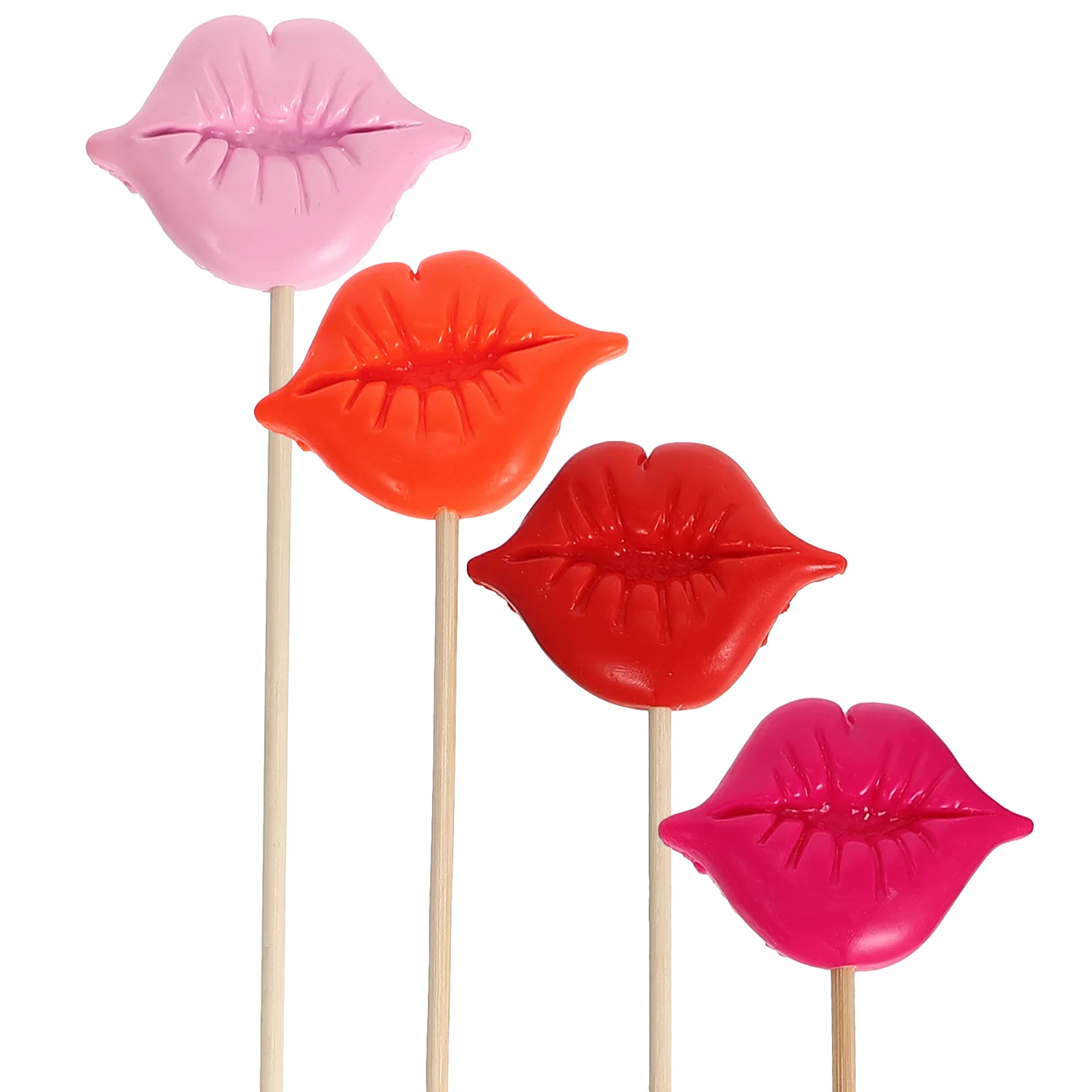 4 Pcs Lips Photo Props Booth Funny Party Selfie Birthday Going Graduation Mouth Christmas