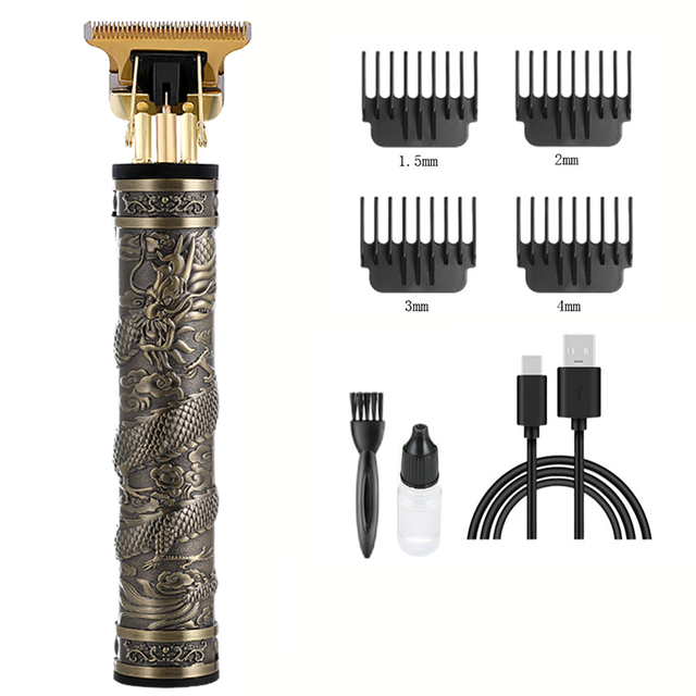 Clipper Electric Clippers New Electric Men's Retro T9 Style Buddha Head Carving Oil Head Scissors
