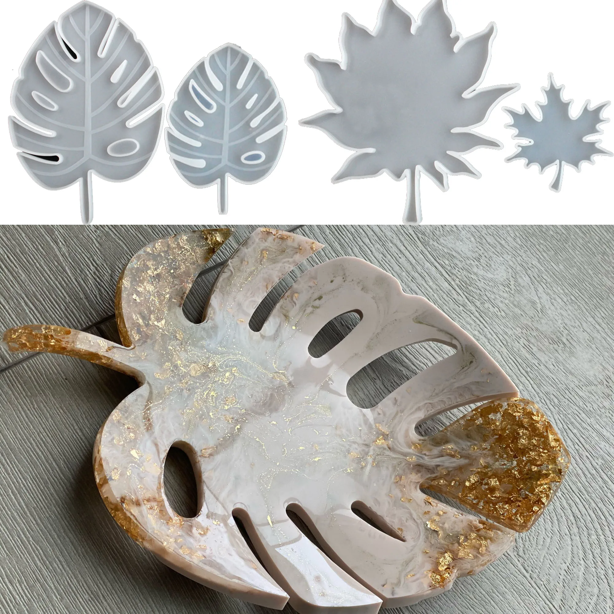 Palm Maple Leaf Silicone Molds for DIY UV Epoxy Coasters Resin Mould Jewelry Making Tools Moldes De Silicona 3d Silicone Molds silicone mold