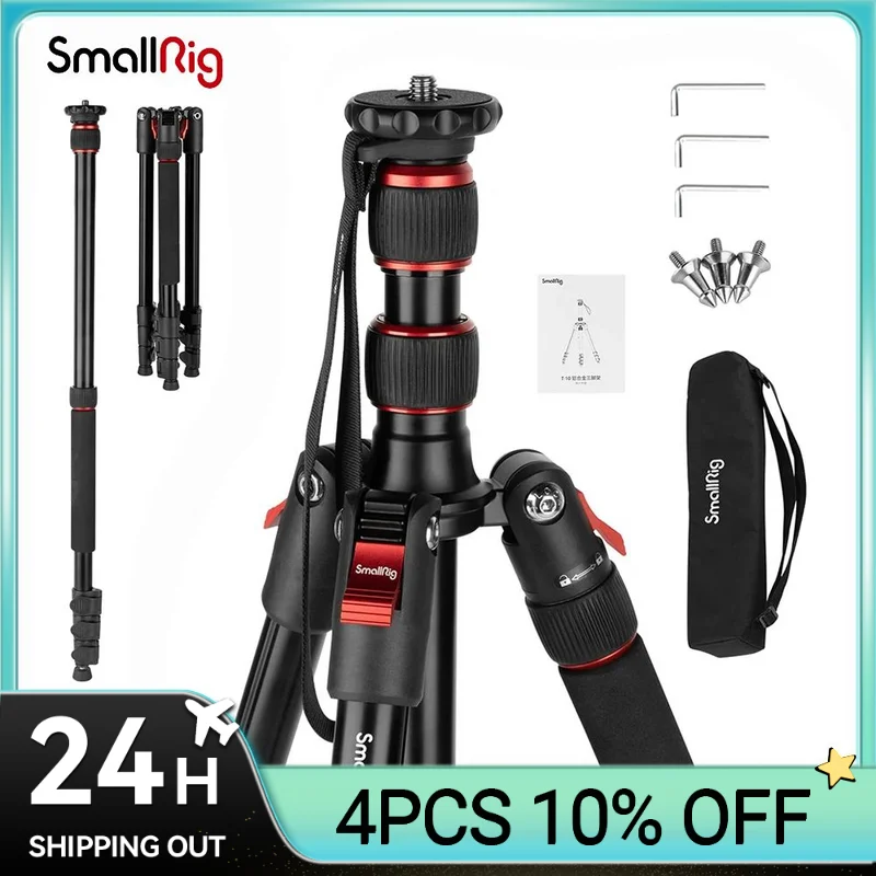 SmallRig T-10 알루미늄 삼각대 컴팩트 경량 접이식 삼각대 15kg 적재 가능 카메라 폰