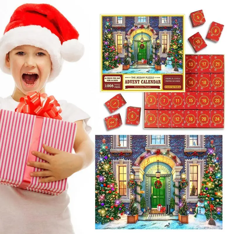 

Advent Calendar Jigsaw Puzzles Christmas Countdown Puzzles Gift Portable 24 Advent Calendar Puzzle Boxes For Kids Children Boys