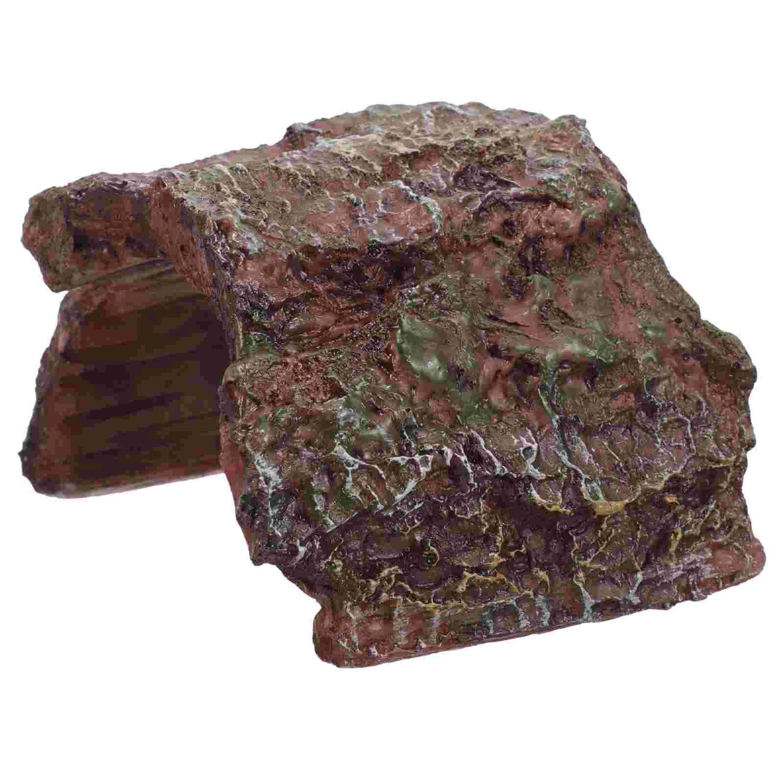 Reptile Hiding Hole Fish Hides for Aquarium Resin Reptiles Tank Cave
