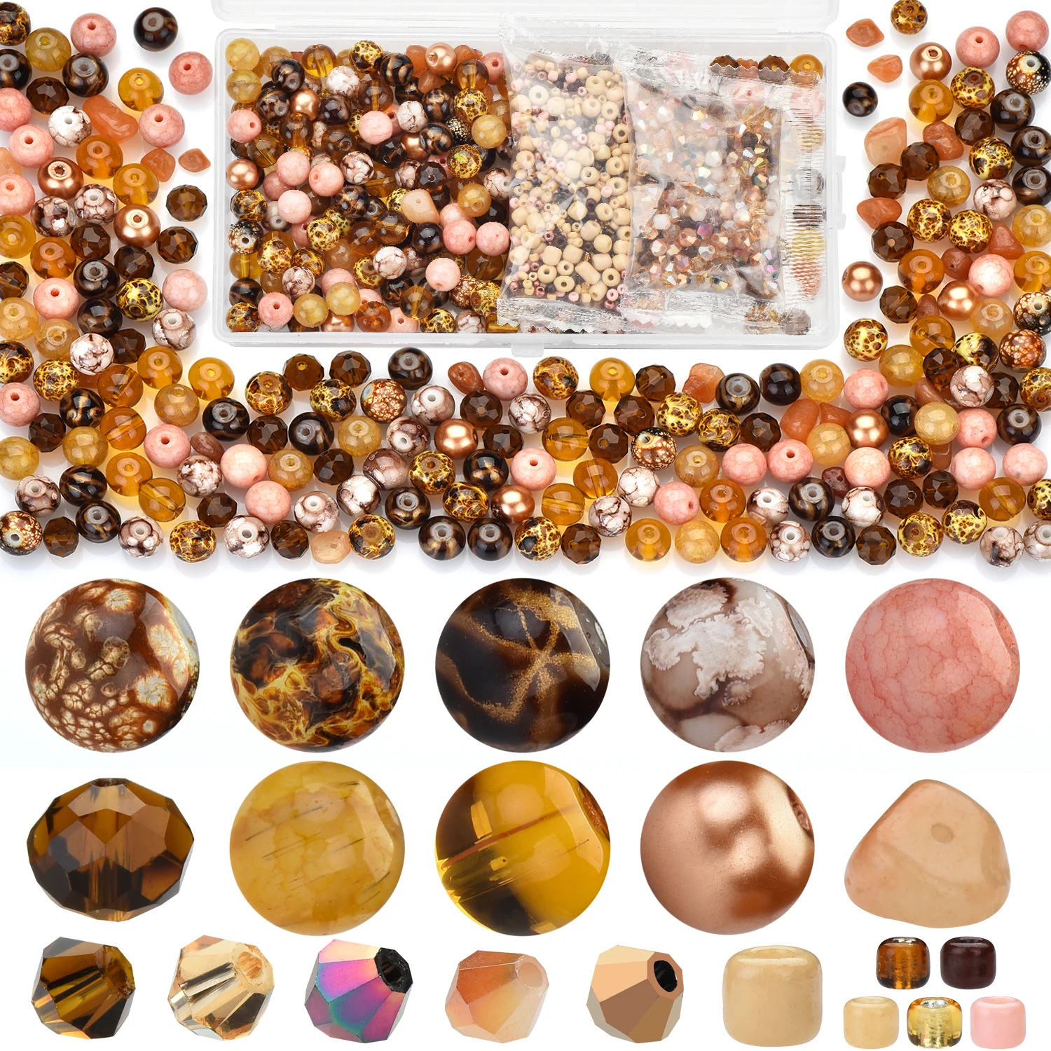 Green Glass Beads Jewelry Making Kit – Round and Seed Beads