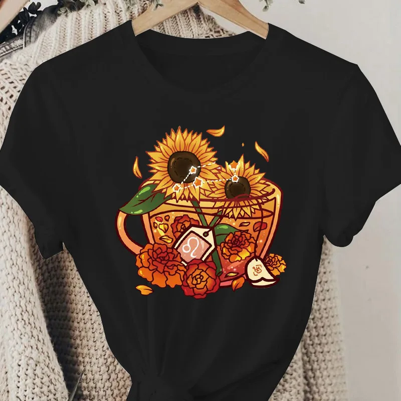 

2022 T-Shirt Women Kawaii New Cartoons Black White Tshirt Casual Clothes T Shirt Femme Harajuku Aesthetic Ladies Tees Tops