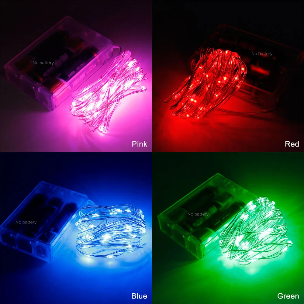 2M 5M 10M LED 3XAA Battery Operated Garland Festoon String Light Christmas Decoration for Party Wedding Holiday Fairy Light