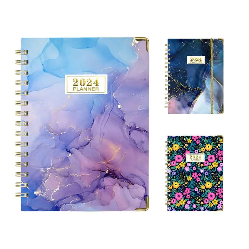 

A5 Weekly Planner 2024 A5 Monthly Planner Appointment Book Spiral Bound From Jan.2024 To Dec.2024 Elastic Closure 16X22Cm/6X9