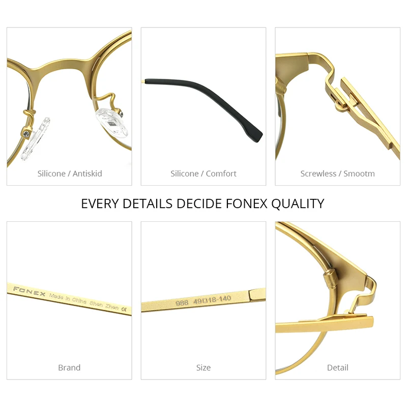 Eyeglasses Frames Eyeglass Frames Alloy Glasses Frame Men Women Vintage Round Eyeglasses Retro Frame Screwless Eyewear 988
