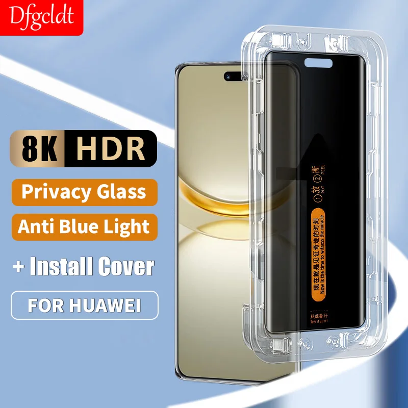 

3D One-click Installation Anti Spy Tempered Glass For Huawei Nova 12 11 Ultra 10 9 8 Pro Full Curved Privacy Screen Protector