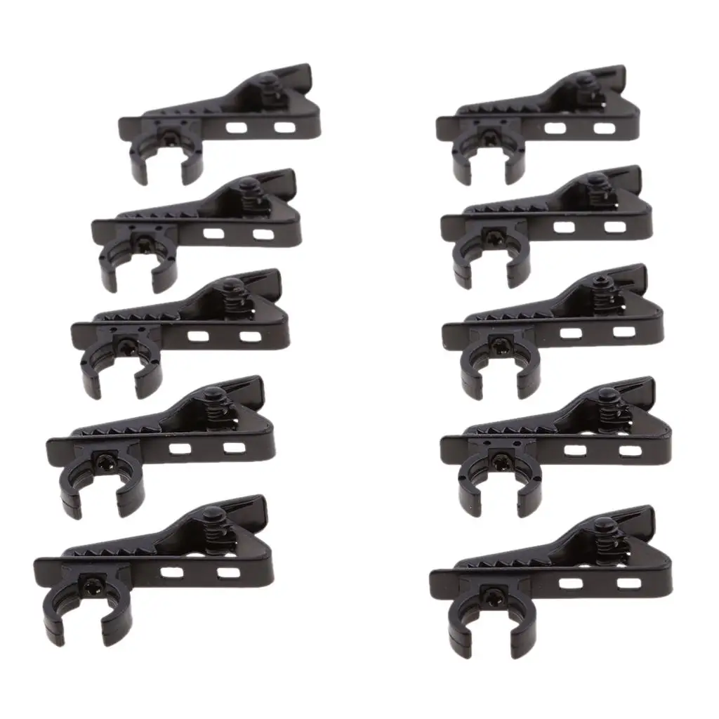 10Pcs Black Metal Mini 12mm Dia Lavalier Lapel Collar Clip Mic Microphone Holder Grip for Nady Headset