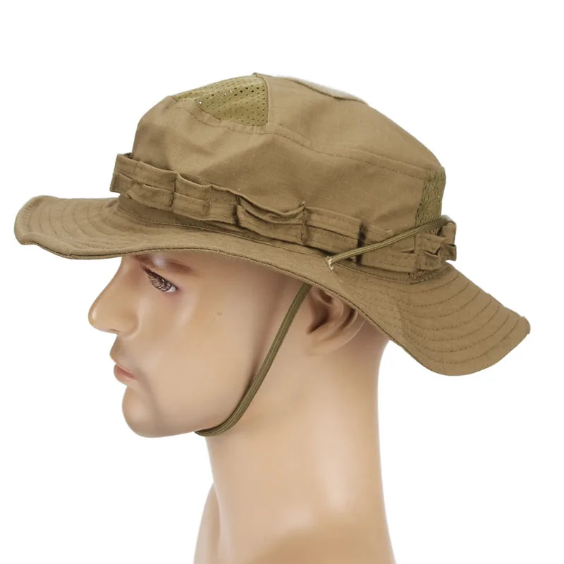 Cappello Tattico Boonie 2.0 in Rete Mimetica, Berretto da Combattimento Estivo Multicam per Sport all'Aperto, Allenamento, Pesca, Escursionismo, Campeggio e Caccia - immagine 4