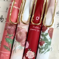 4Pcs Vintage Rose Retractable Ballpoint Pens Medium Tip Black Ink a Must-Have Stationery Suitable for School OfficeEveryday Use 2