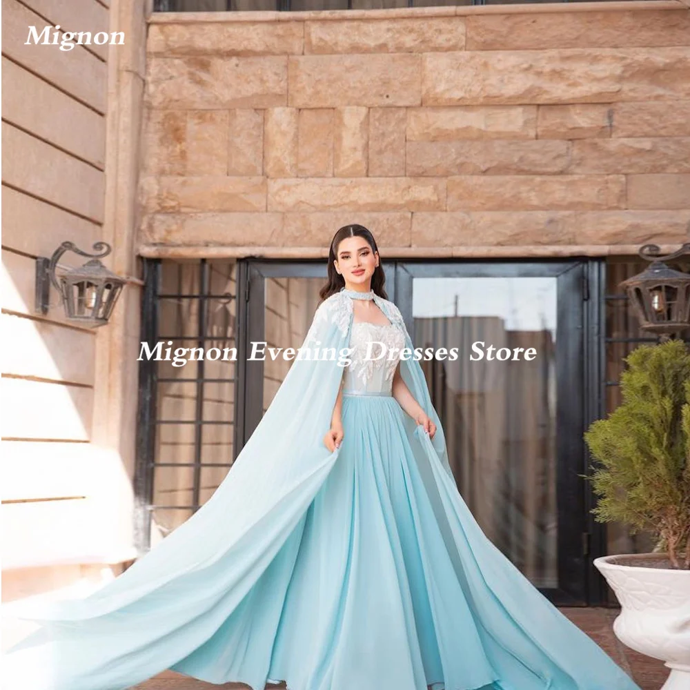 

Mignon Chiffon A-line Scoop Neckline Populer Prom Gown Ruffle Floor-length Formal Elegant Evening Party Dress for Women 2023