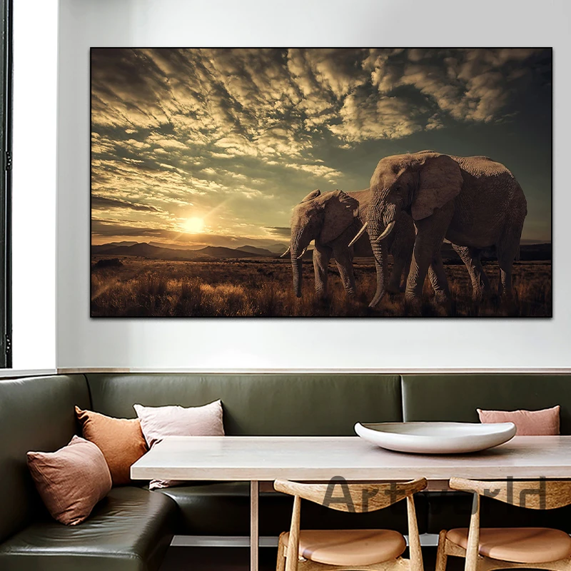 Canvas Paintings African Animals | African Art Animals Home Decor - Canvas  Painting - Aliexpress