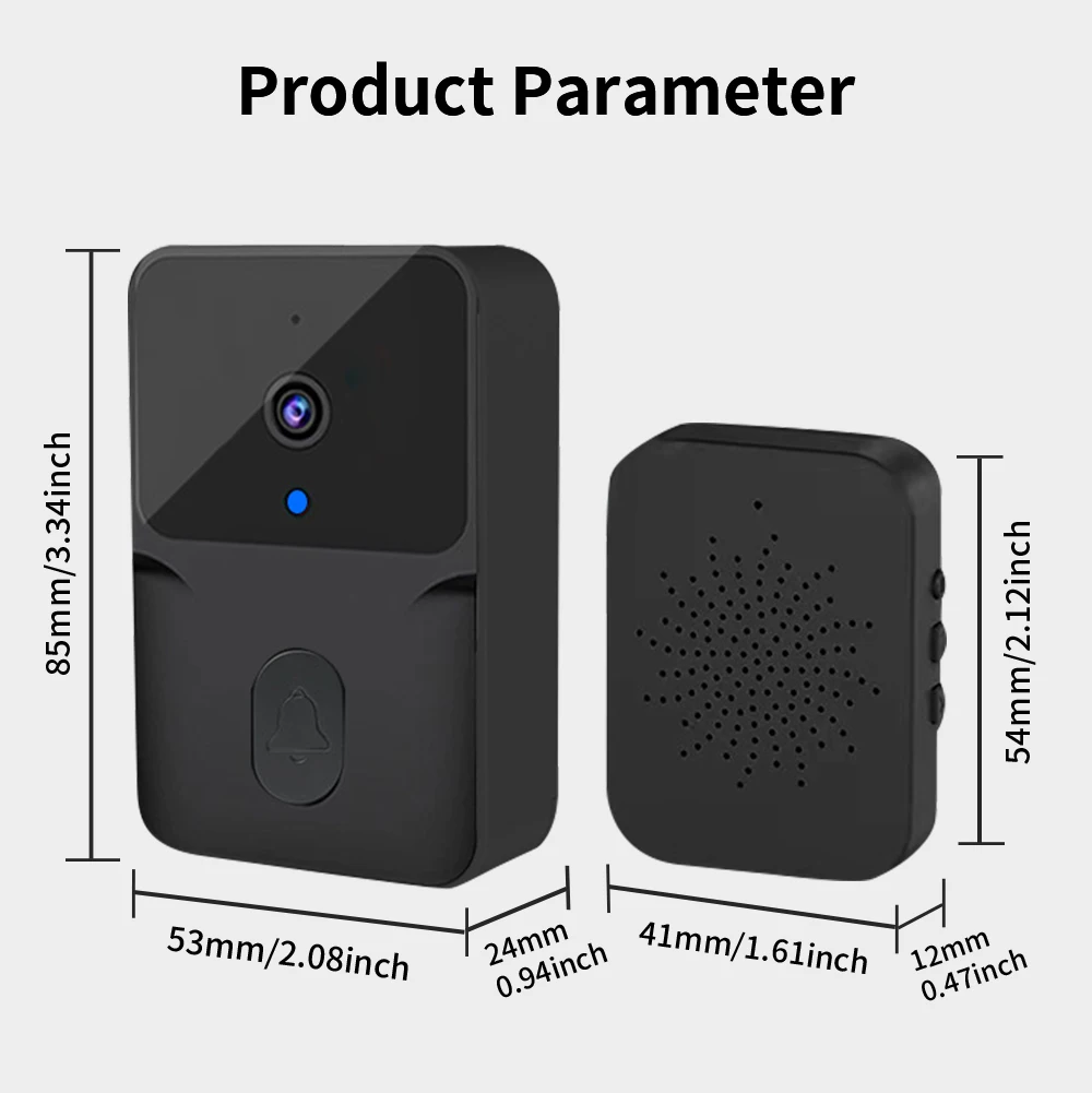 TNCE Tuya WiFi Video Doorbell Wireless HD Camera PIR Motion Detection IR Alarm Security Smart Home Door Bell WiFi Intercom