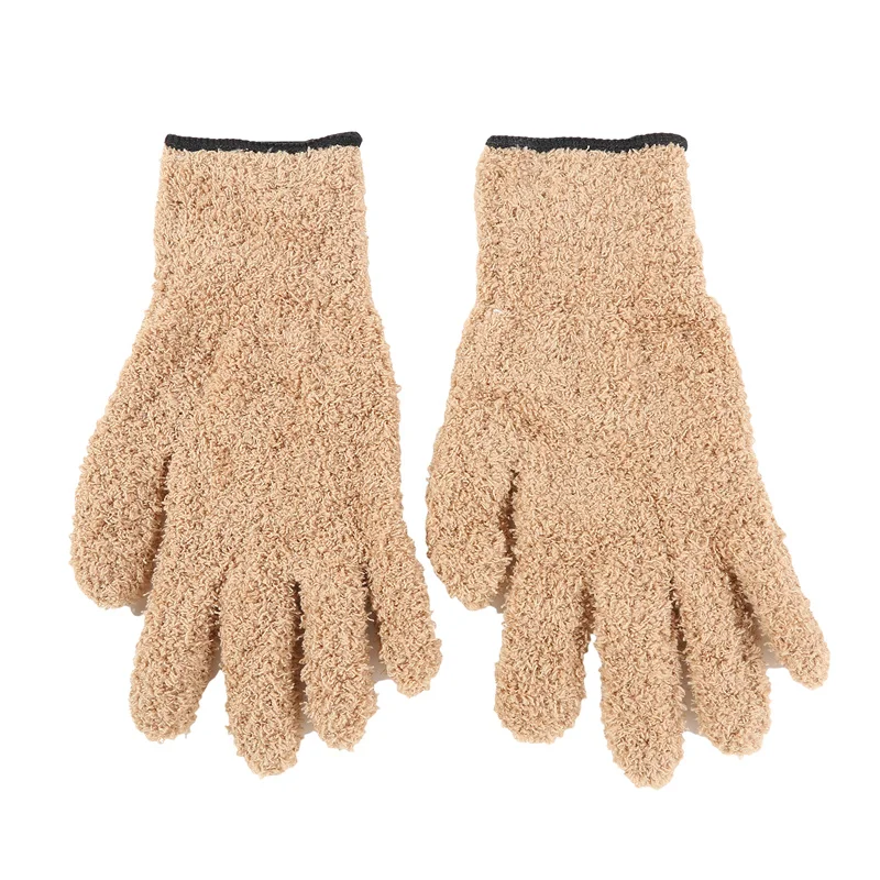 1Pair Cleaning Gloves Microfiber Coral Fleece Car Grooming Gloves Solid Five Finger Dust Removal Housework Absorbent car cleaning gloves microfiber cleaning gloves microfiber washing gloves microfiber gloves