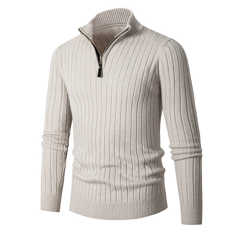 

Mens 1/4 Zip-up Warm Sweater Strick Pullover Casual Winter Long Sleeve Knit Top Knit Pullover Men\\'s Warm Sweater Vintage Tops