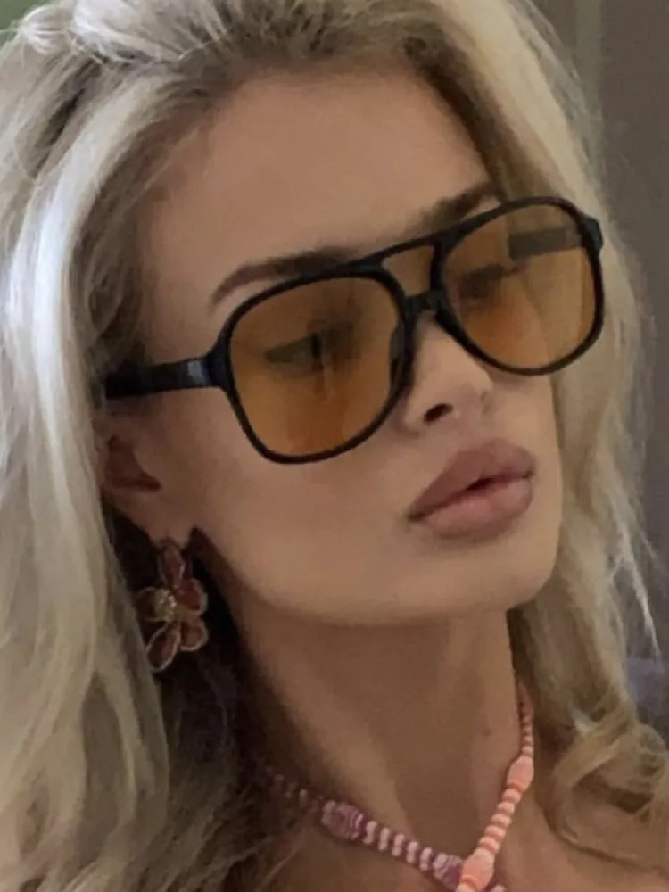 Vintage Oversized Sunglasses Women Retro Brand Big Frame Sun Glasses Female Black Yellow Ins Style Square Glasses Oculos De Sol polarized sunglasses,steampunk sunglasses,semi rimless sunglasses,sports sunglasses