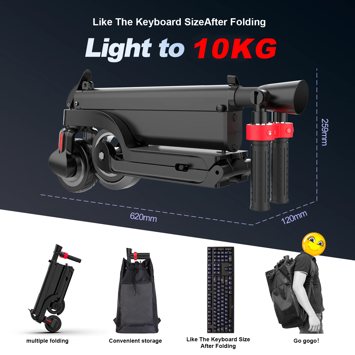 HUANCI X6 Electric Scooter Foldable 7.5A 350W 25KM/H Electric Scooters 36V e scooter 5.5 Inch Scooter for Adults