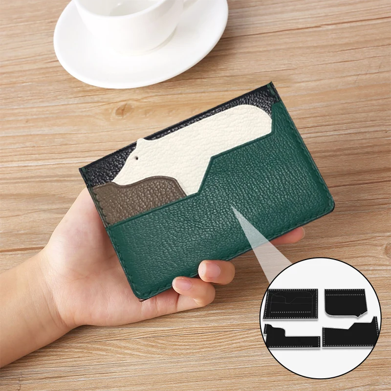 YOMDID 4PCS Cartoon Polar Bear Card Case Wallet Acrylic Making Templates DIY Coin Purse Card Holder Acrylic Making Molds