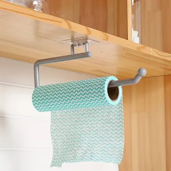 Porte-serviettes en papier de cuisine sans poinçon, porte-rouleau de papier toilette, porte-serviettes mural, accessoires de cuisine et de salle de bains 1