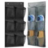 6 Grids Wall-mounted Sundries Organiser non-woven Fabric Closet Storage Mesh Bag Pocket Clear Hanging Over The Door Cloth Box 1