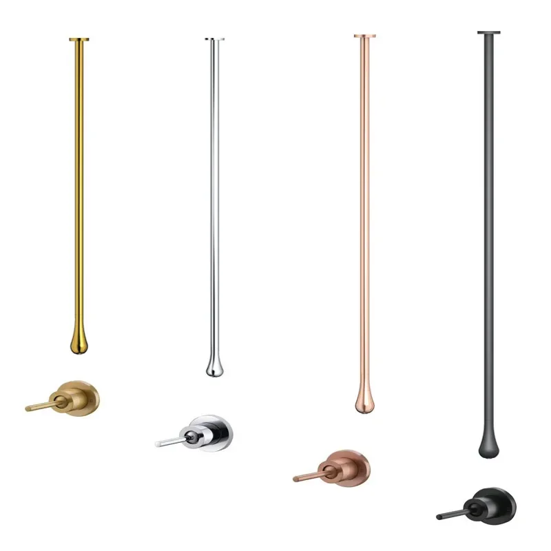 ทองเหลือง Water DROP แขวนเพดานอ่างล้างหน้าก๊อกน้ําติดผนังห้องน้ํา TAP อ่างอาบน้ํา Matte Black Chrome GOLD Brushed 1