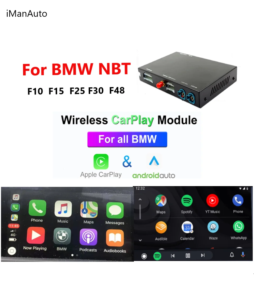 

Wireless Carplay Interface For BMW NBT F20 F21 F23 F30 F31 F32 F33 F34 F36 F10 F11 F01 F48 F15 F56 F25 Android Auto Car Play