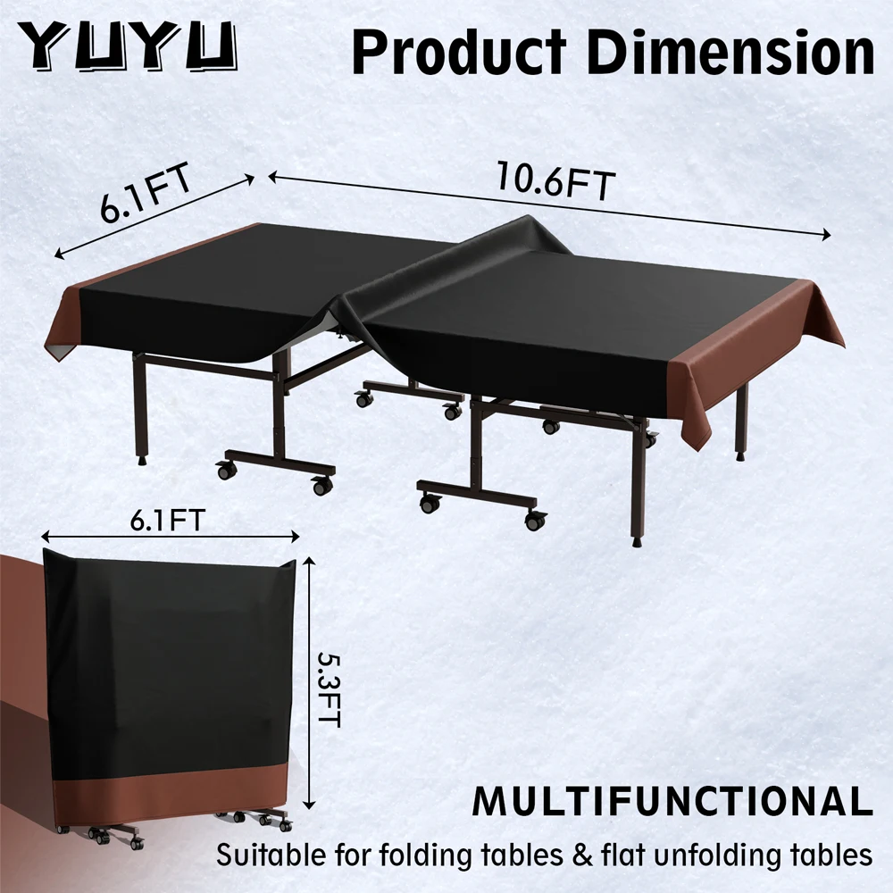 Ping Pong Table Cover 600D Oxford Fabric Heavy Duty Waterproof Dust-proof Protection for Indoor/Outdoor Ping Pong Table Cover 3