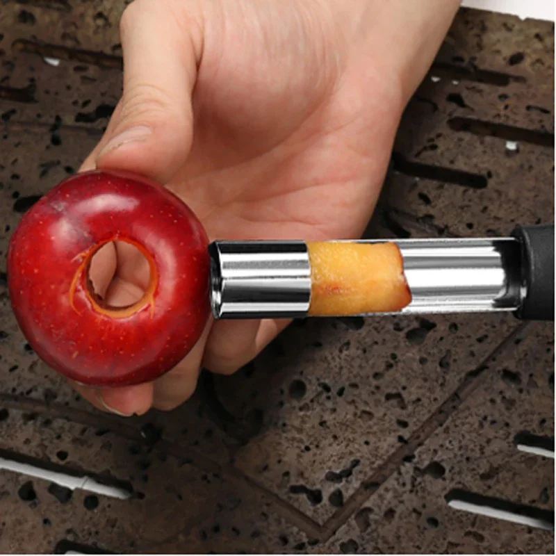 1pc Stainless Steel Apple Corer Fruit Seed Core Remover Easy Core Cutter Pear Fruit Vegetable Slicer Knife Kitchen Safety Gadget
