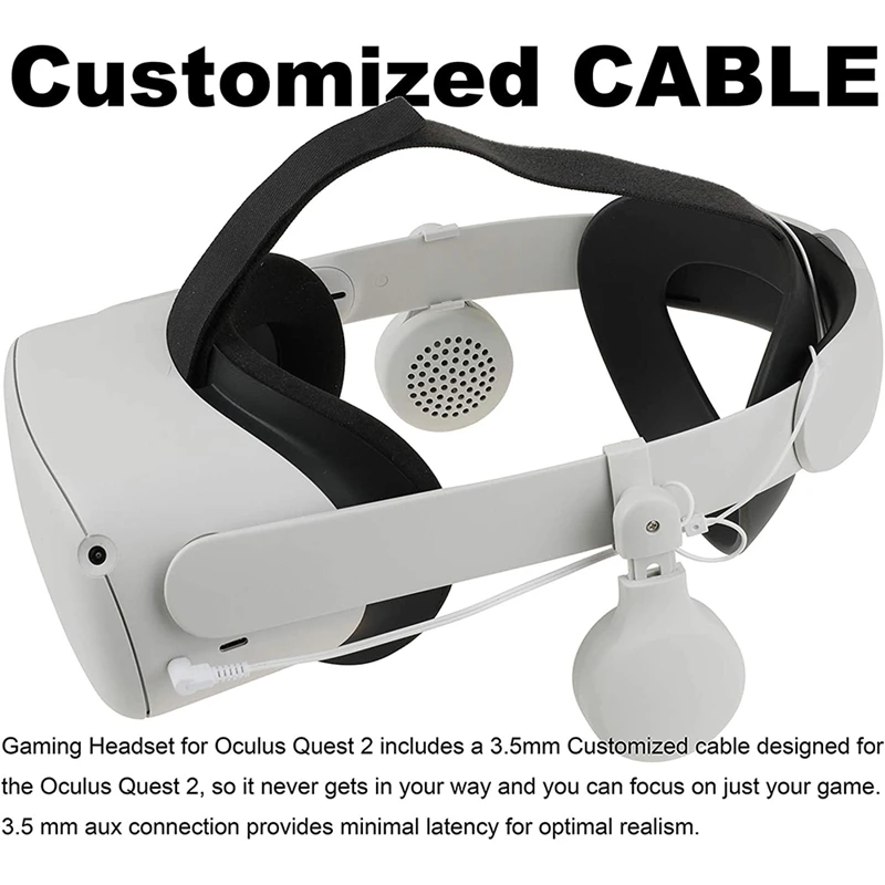 for Oculus Quest 2 On Ear Earbuds VR Headset Enhancing Sound Rotate 360