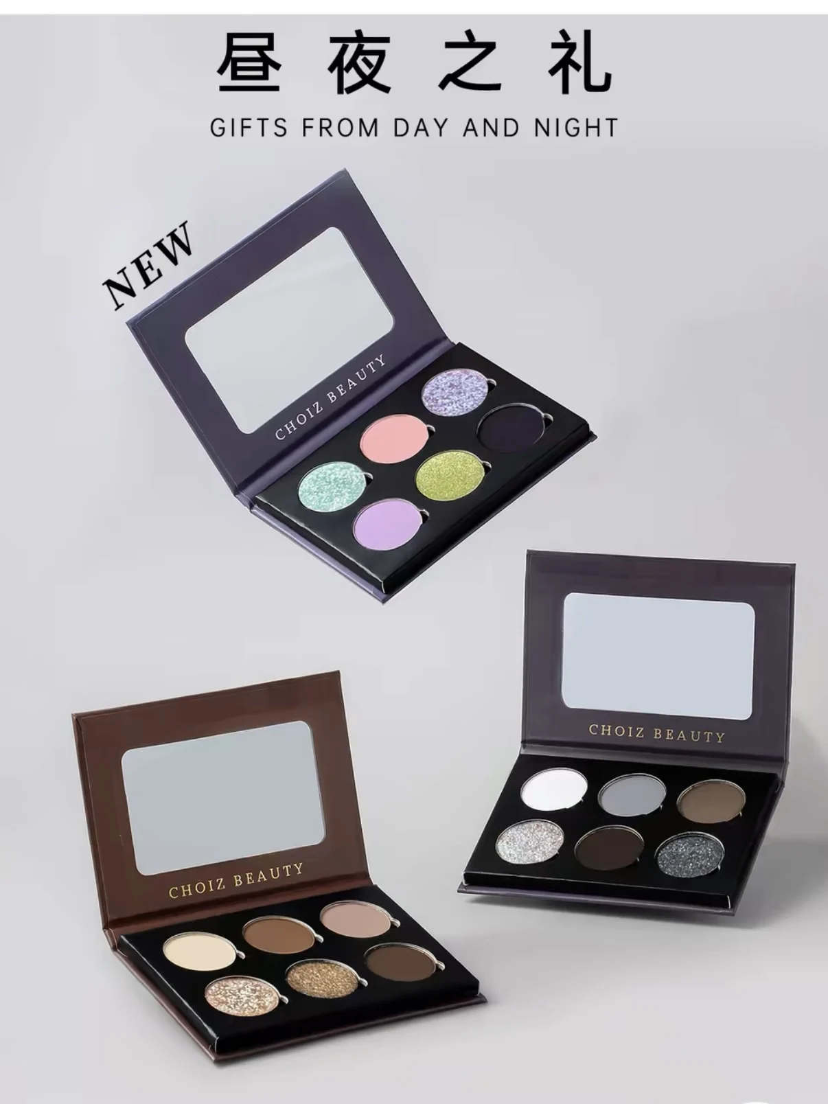 Description Picture 3 of itemCHOIZ BEAUTY 6 Color Eyeshadow Green Chameleon Butterfly Matte Platte Shimmer Shining Eye Shadow Black Halloween Gothic