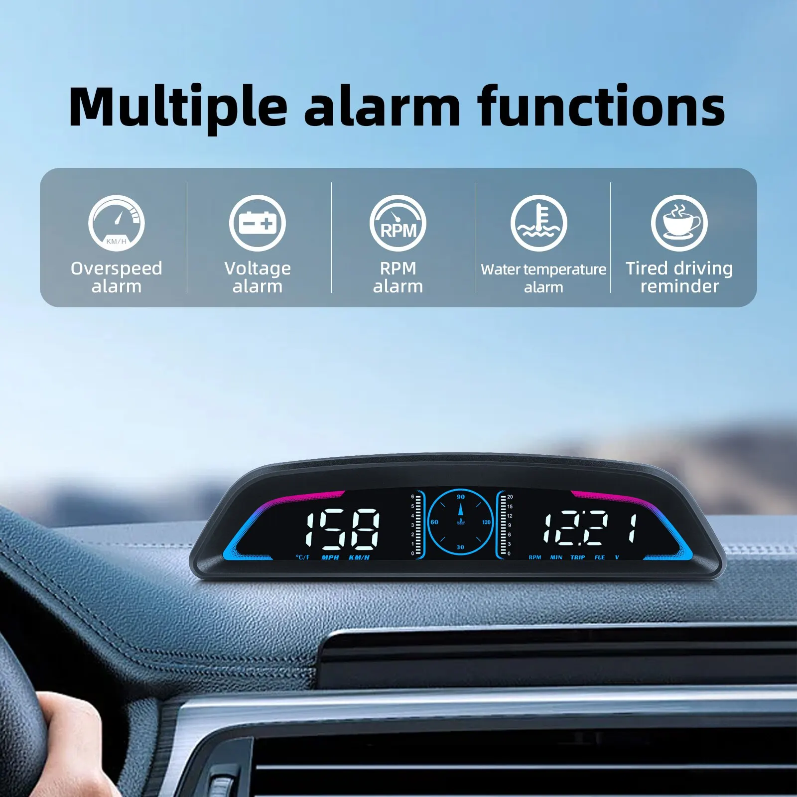  ÷ OBD2 GPS Ʈ ڵ HUD  ӵ  溸, RPM  Ÿڹ ð, G3 / B3