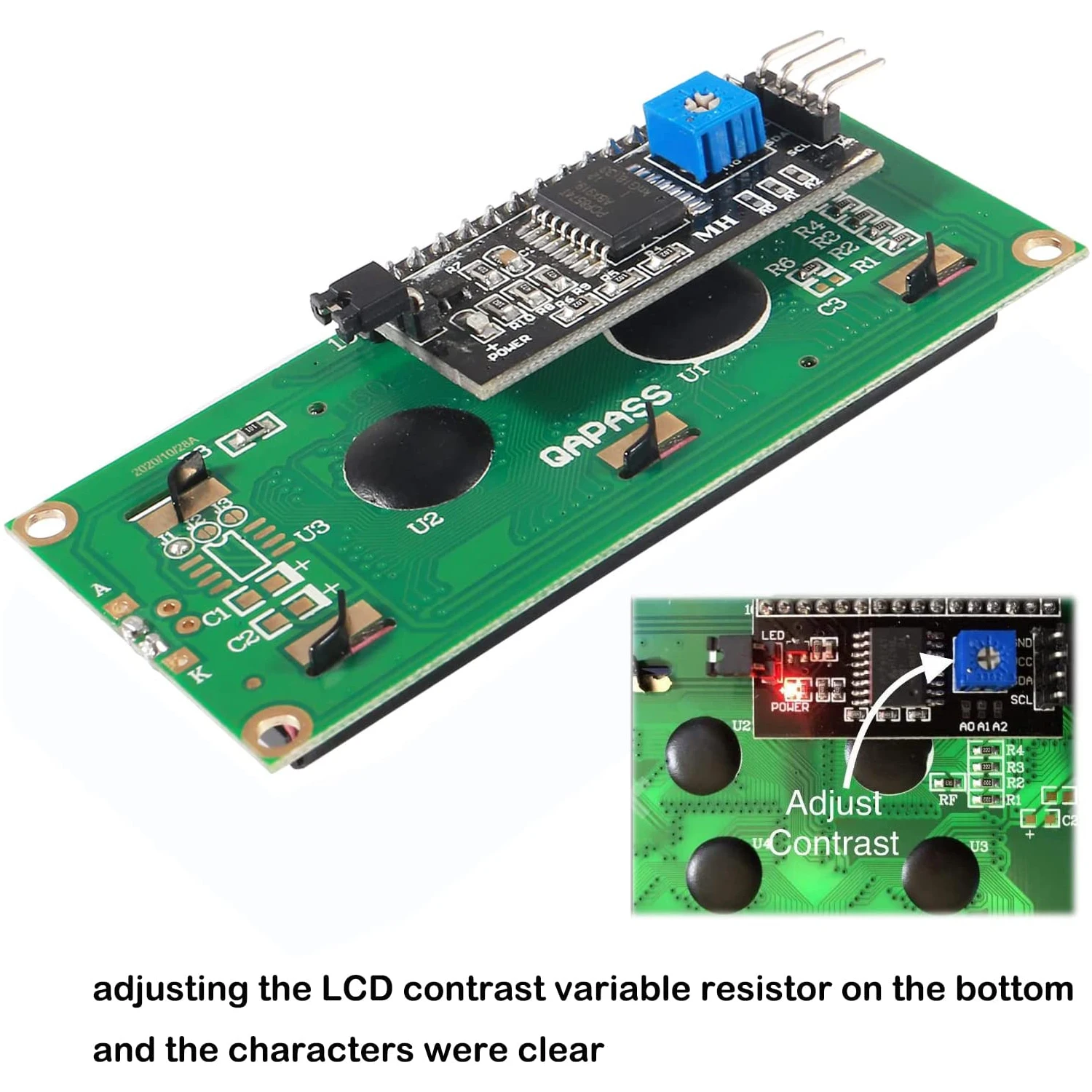LCD2004+IIC/I2C 20x4 Blue Green Screen HD44780 Character LCD 2004 and IIC/I2C Serial Interface Adapter Module for Arduino