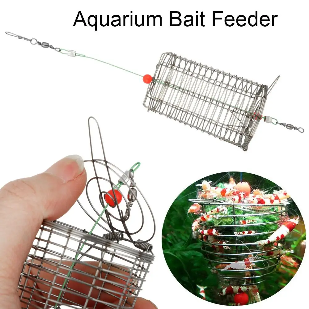 Fishing Tackle Trap Basket Shrimp Catch Holder Aquarium Bait Feeder Fishing Lure Trap Food Feeding Fishing Bait Cage automatic reversal fishing feeder lazy fishing hook stainless steel trap spring cage bait container fully fishing device