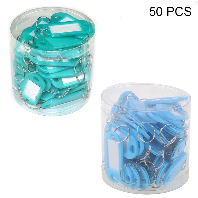 

Y1UB 50 шт. портативный для идентификационной бирки для ключей, багажной этикетки с именем багажа, карты с разъемным кольцом для