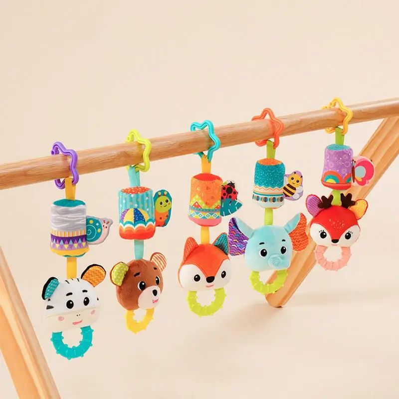 

Baby Rattles Plush toy Stroller Cartoon Animal doll Baby Mobiles Hanging Bell Educational Baby Toys gift for 0-24 Months