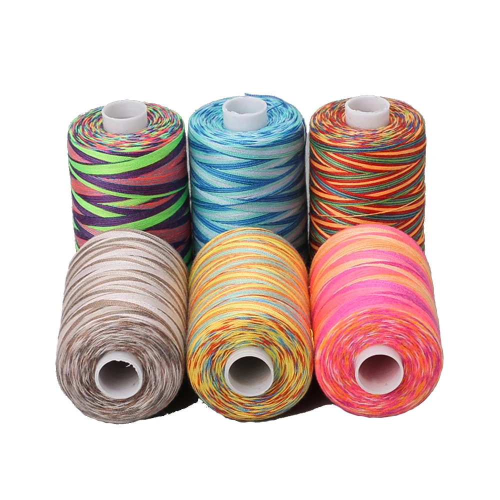 300/1000Yards Rainbow Polyester Sewing Thread for Needlework&Machine Sewing embroidery thread