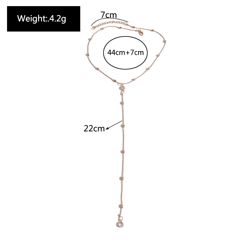 Aihua Minimalismus Lange Quaste Halskette für Frauen Mädchen Vintage Brust Dünne Kette Ball Anhänger Weiblichen Hals Schmuck Geschenk – Detail 8