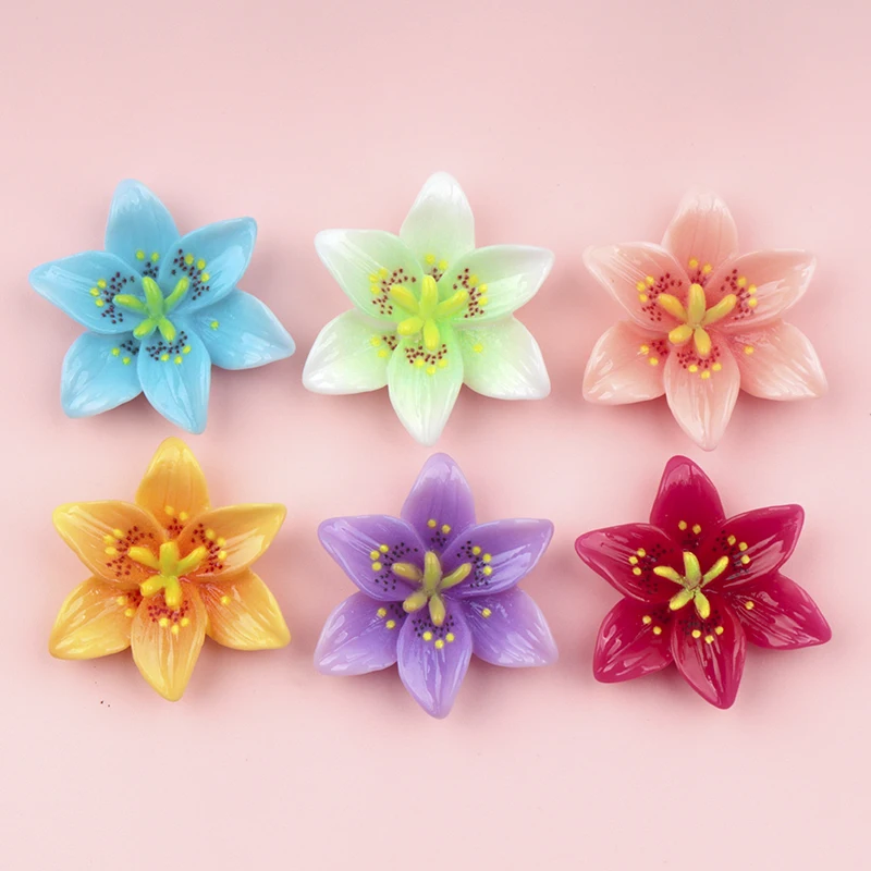10/100 pièces fleurs brillantes série résine dos plat Cabochons pour épingle à cheveux Scrapbooking bricolage flatback artisanat décoration accessoires