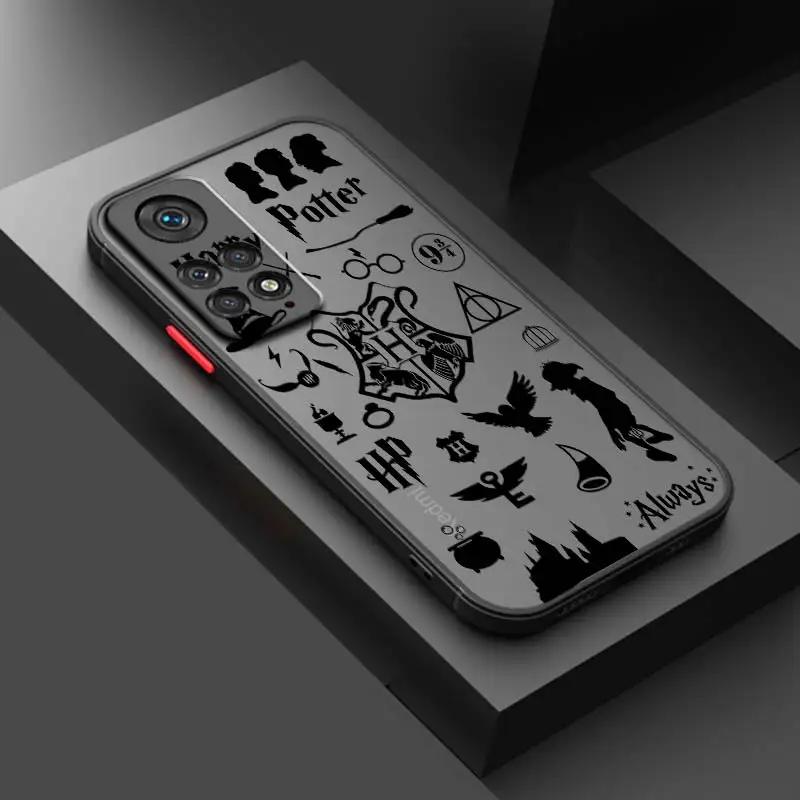 thumbnail image 1 of P-potters funda translúcida esmerilada para teléfono, anillo oscuro mágico para Redmi Note 12, 12S, 12T, 11, 11T, 11E, 10, 10S, 9, 9T, 8, 7 Pro Plus, 5G, 1 of 5