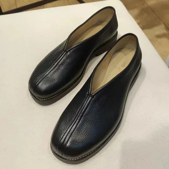 Scarpe in pelle maschili donna 2023 nuove scarpe da lavoro retrò con plateau grosso primavera autunno Derby Shoes Low Top uomo Casual Flats 36-44 1