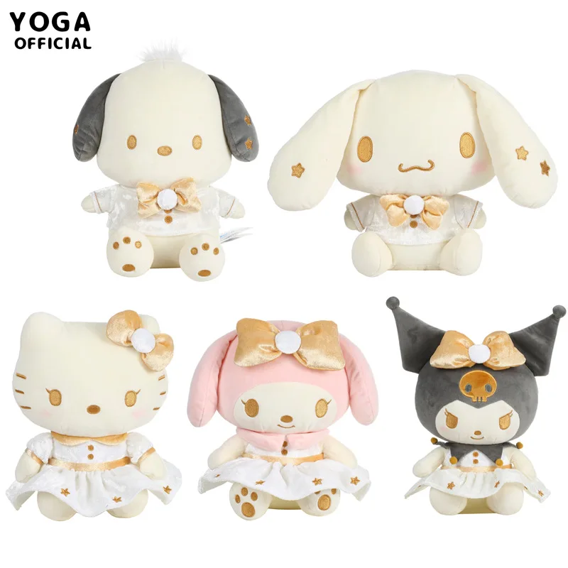 

23 см кавайная плюшевая игрушка Sanrio мультяшная анимация Kuromi My Melody понравико Золотая серия плюшевая кукла подарок украшение