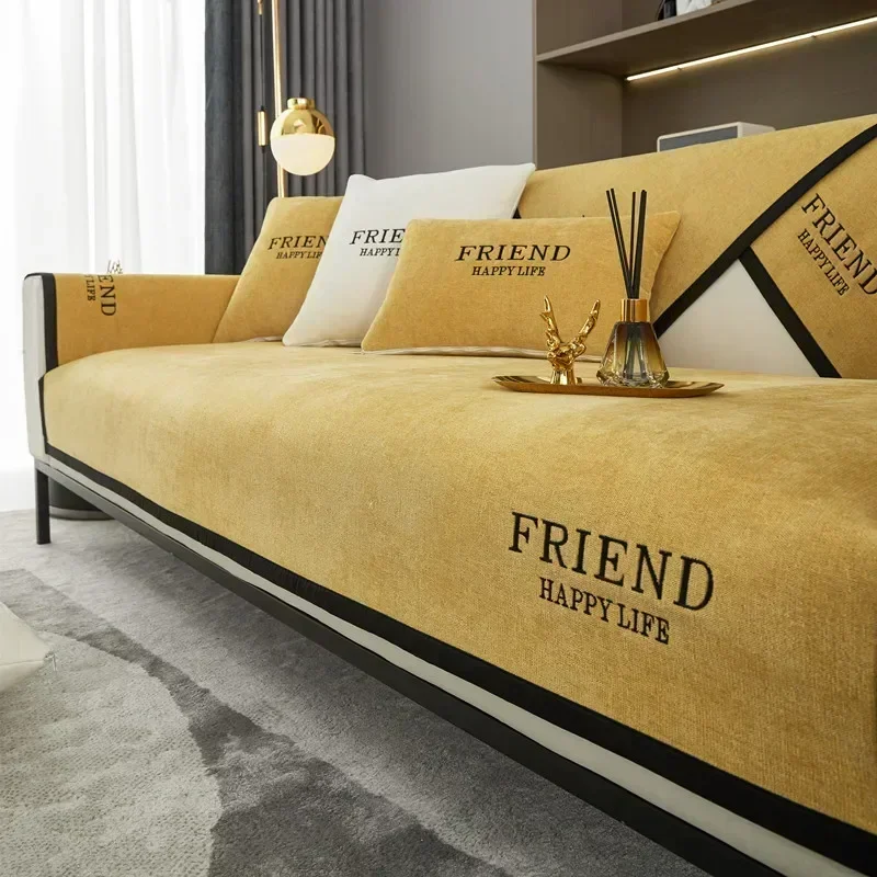 Luxury Sofa Cushion for Living Room Chenille Non-slip Sofas Towel Couch Cover Corner Sofa Towes Seat Pad Home Protection Covers 6