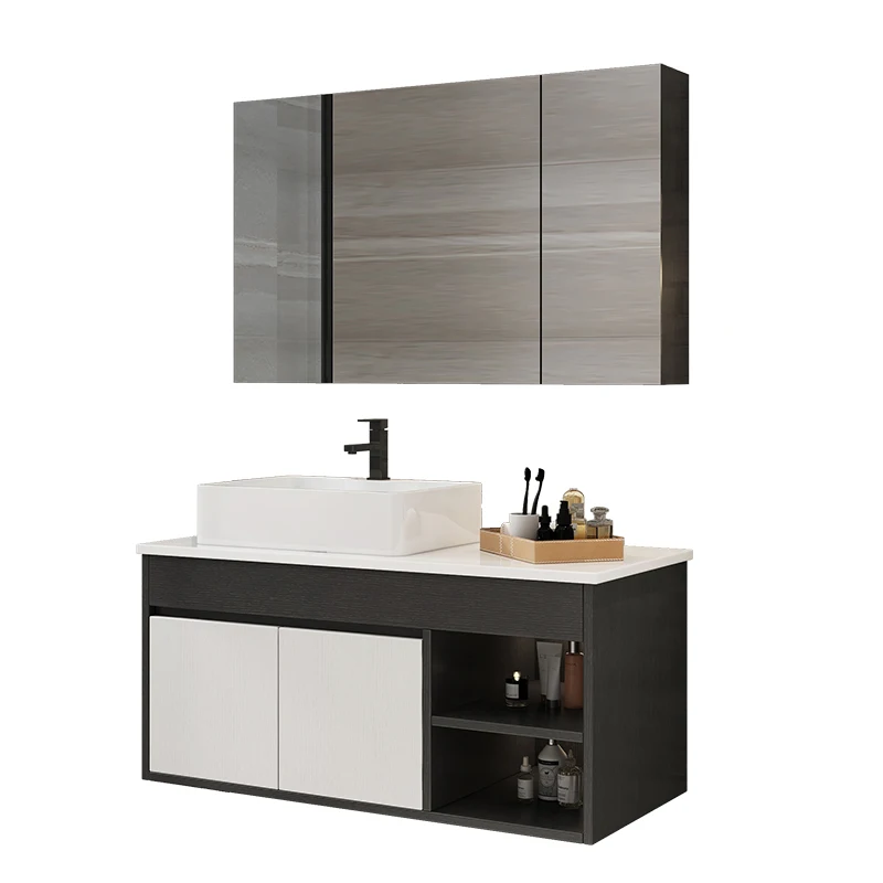 *Slate marble seamless ceramic integrated basin bathroom cabinet combination washstand