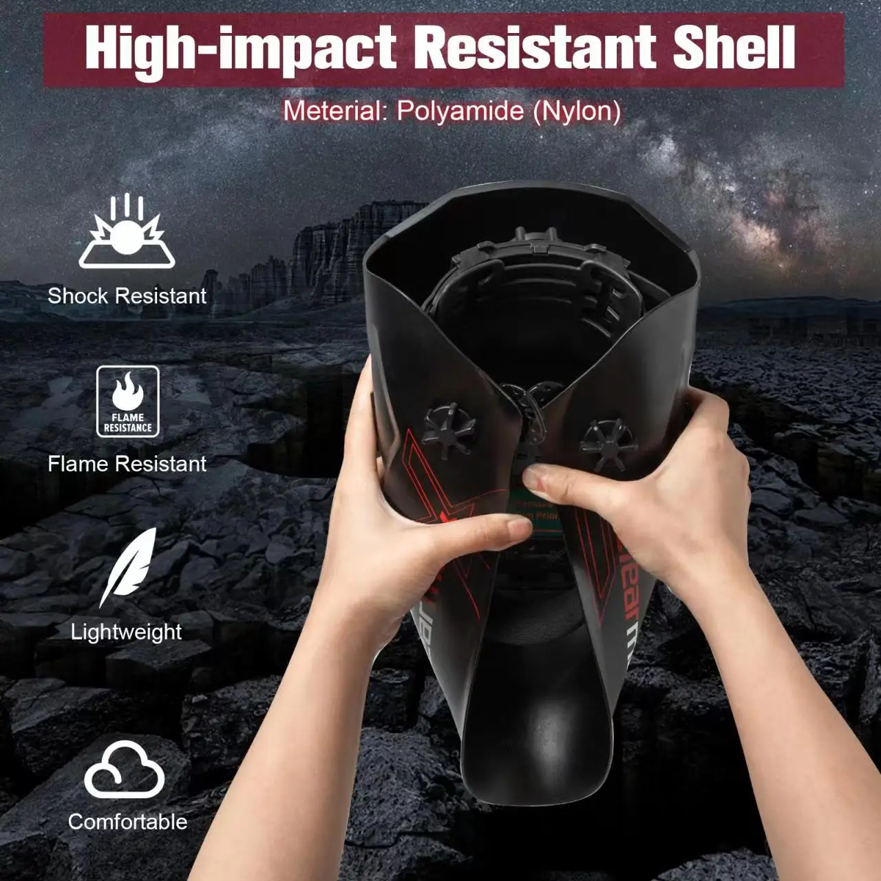 Pantalla de soldar automática con casco SHOCK-SHELL