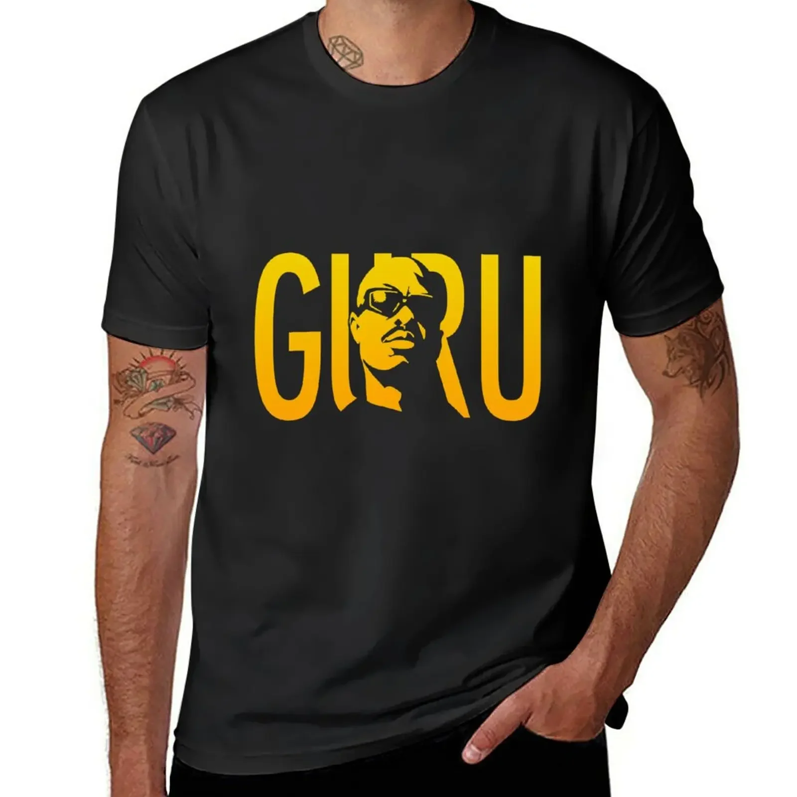 Guru Gang Starr Gold T-Shirt Abbigliamento Estetico Top T-Shirt Nere Per Uomo