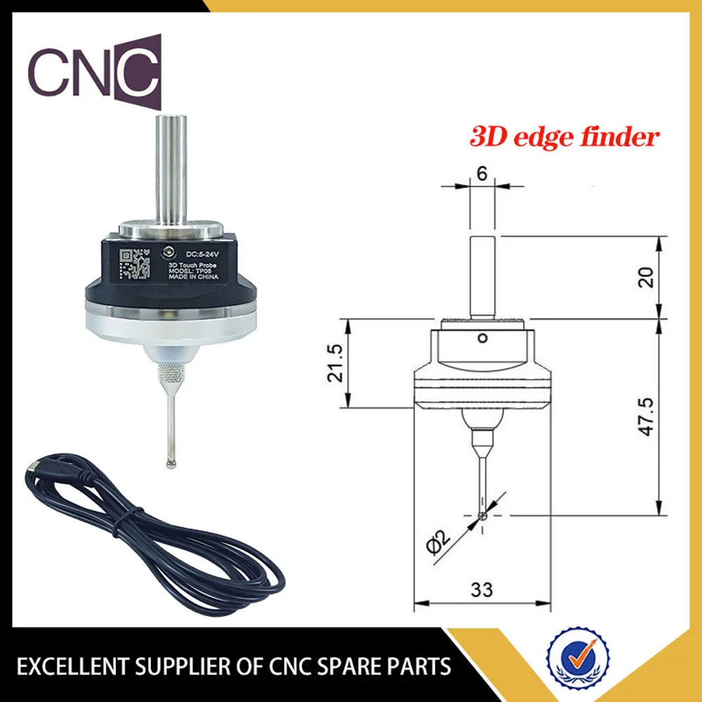 

New The latest V5 anti-roll 3D Touch Probe edge finder finds the center of the desktop CNC probe compatible with mach3 and grbl