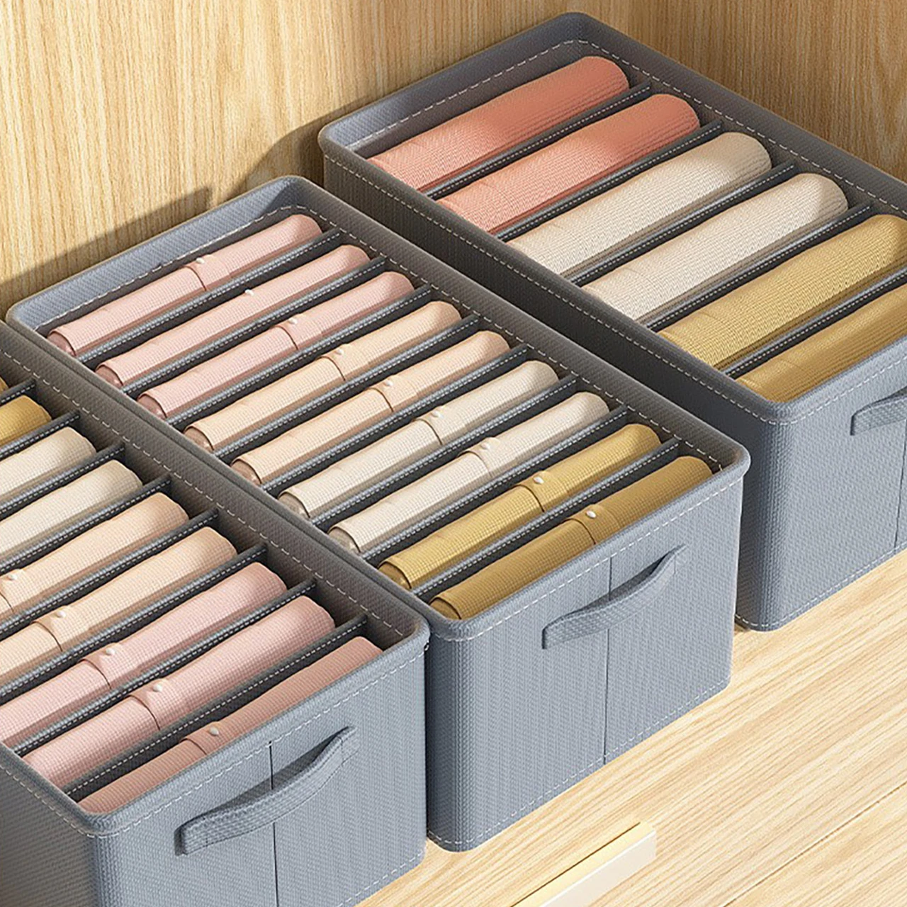 Jeans Leggings Storage Box 9/7/6 Grids Wardrobe Closet Drawers Divider Boxes Underwear Bra Socks Panty Organizer Space Saver Bag